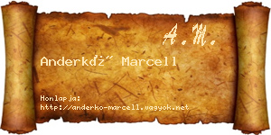 Anderkó Marcell névjegykártya
